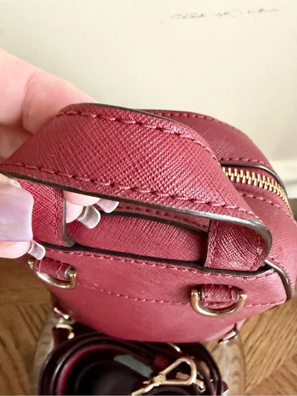 Michael Kors RARE Abbey Red leather Mini Backpack with Heart Patch convertible